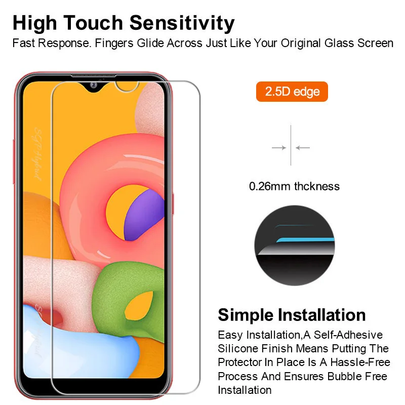 2-в-1 премиум класса закаленное стекло для Samsung Galaxy A01 2020 протектор экрана samsung a01 a 01