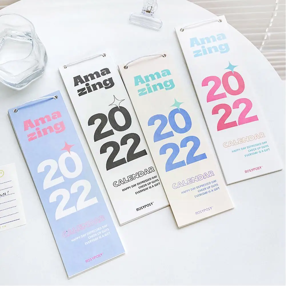 

Simple Wall Calendar 2022 Tearable Lanyard Kawaii Office Journal Stationery Supplies School Plan Decor Calendar D9q6