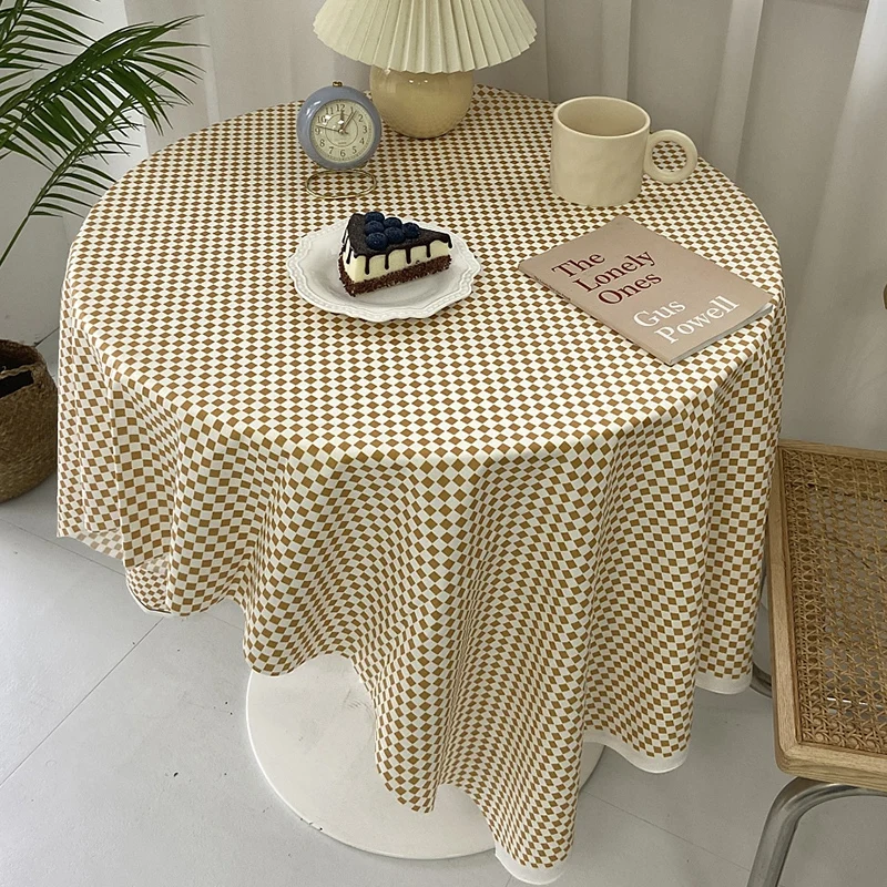 Ins Black White Checkerboard Tablecloth Home Dining Table Cloth Cafe Restaurant Checkered Cover Soft Background | Дом и сад