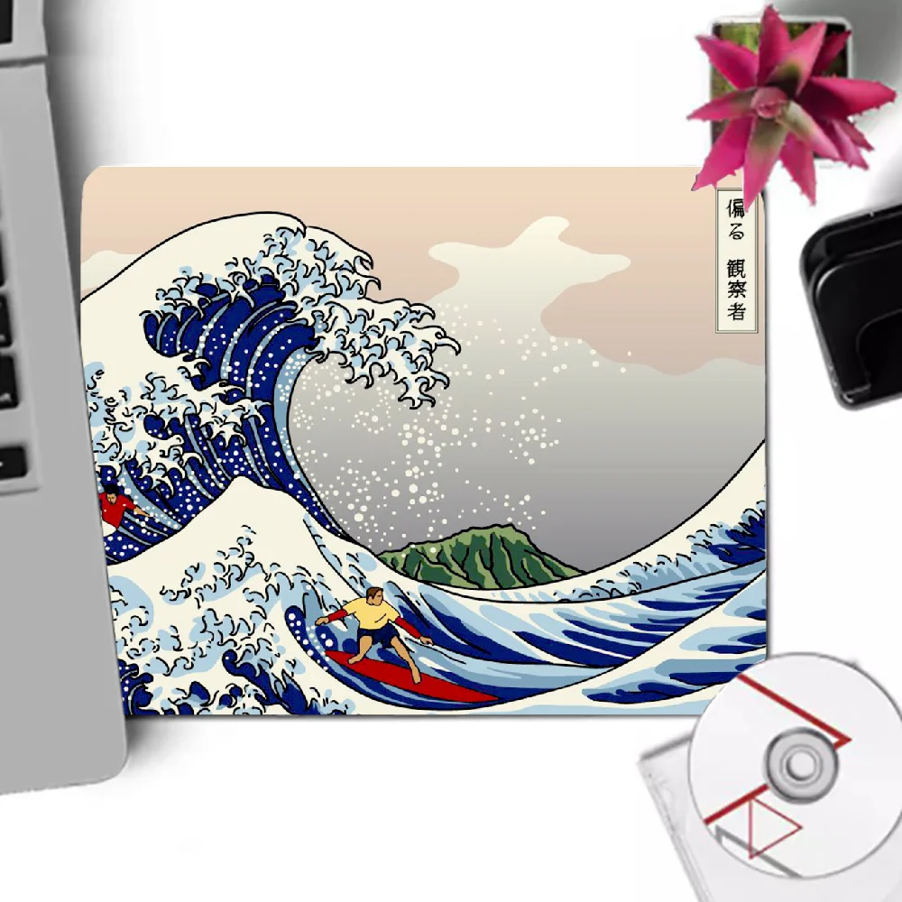 

Japanese Style Waves Art Gaming Mouse Pad PC Mousepad Game Pad Cartoon Rubber Mouse Pad Office Keyboard Pad
