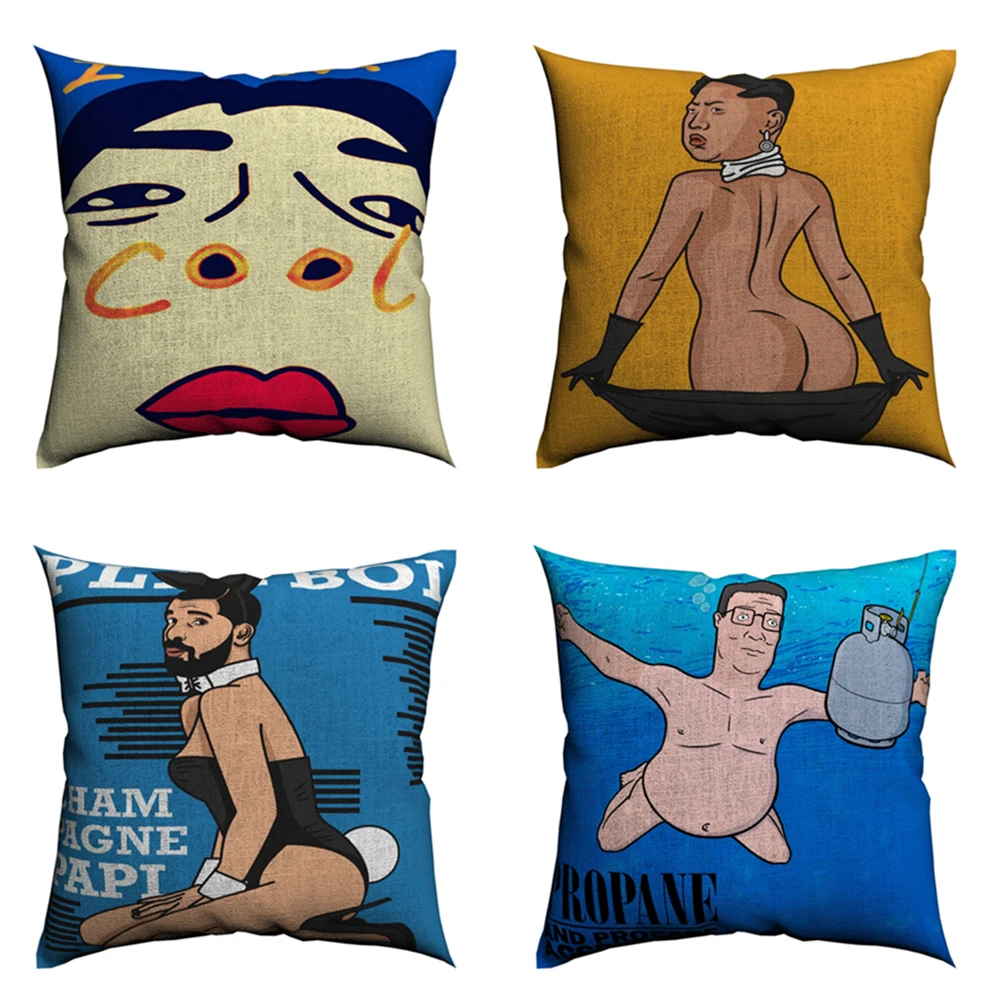 Забавный чехол для подушки из хлопка и льна 45x45 см наволочка дивана скандинавские