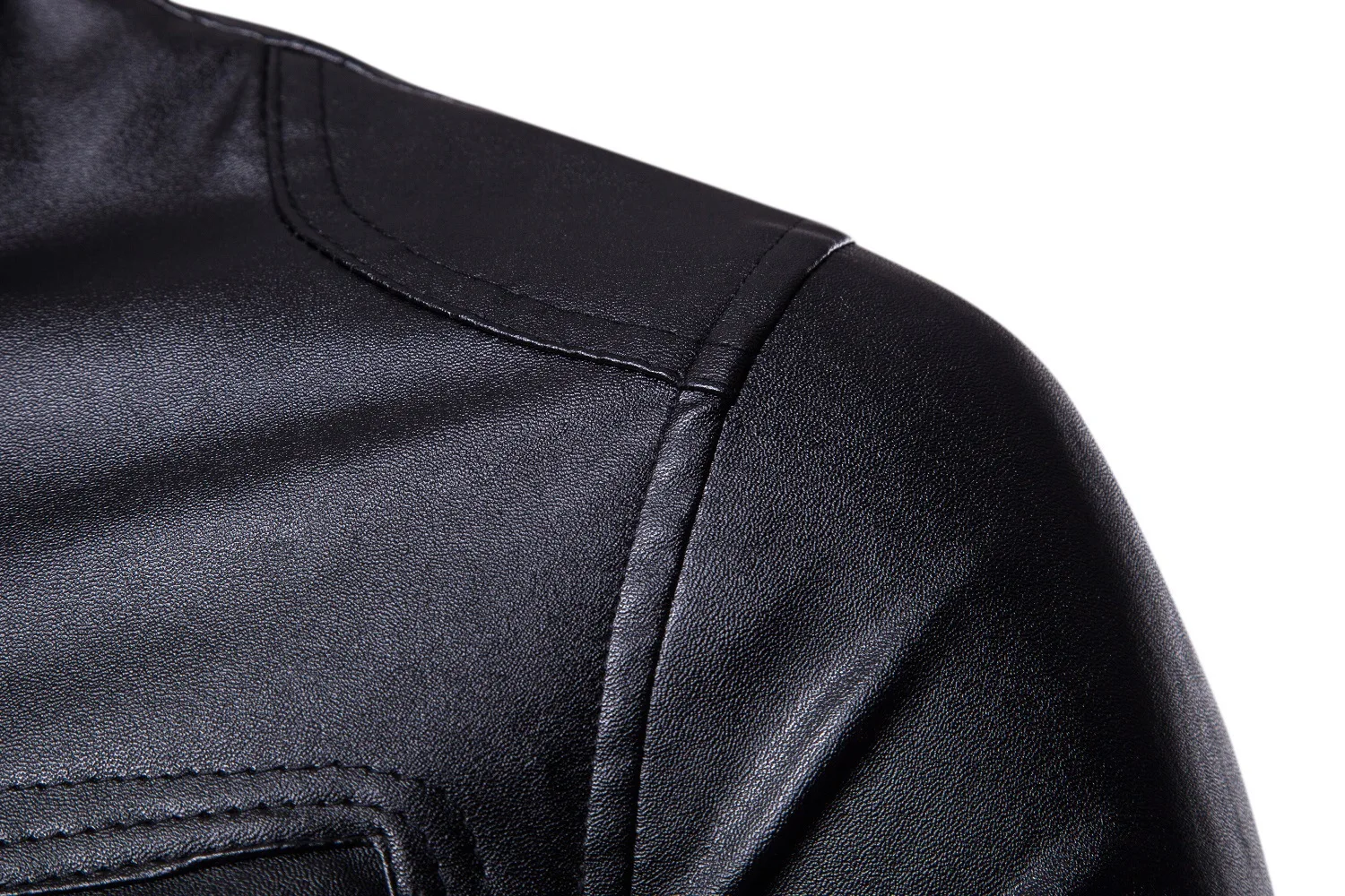 Мужская осенняя куртка-бомбер из искусственной кожи черная кожаная куртка на