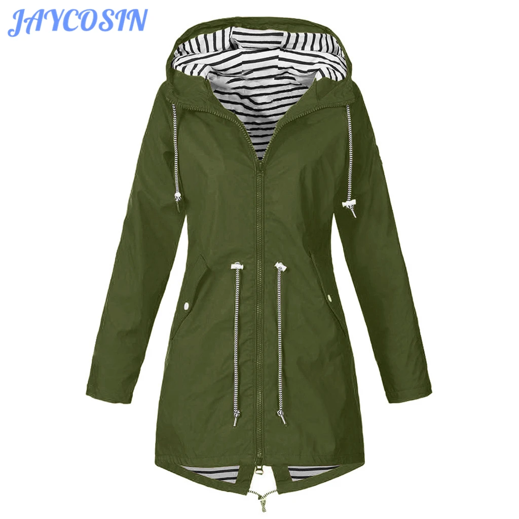 Одежда JAYCOSIN женские модные однотонные дождевики пальто женское уличное