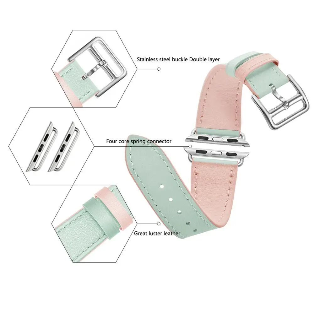Fhx-26bx Kebitt из натуральной кожи женские тонкие Tour ремешок для наручных часов Apple Watch 6