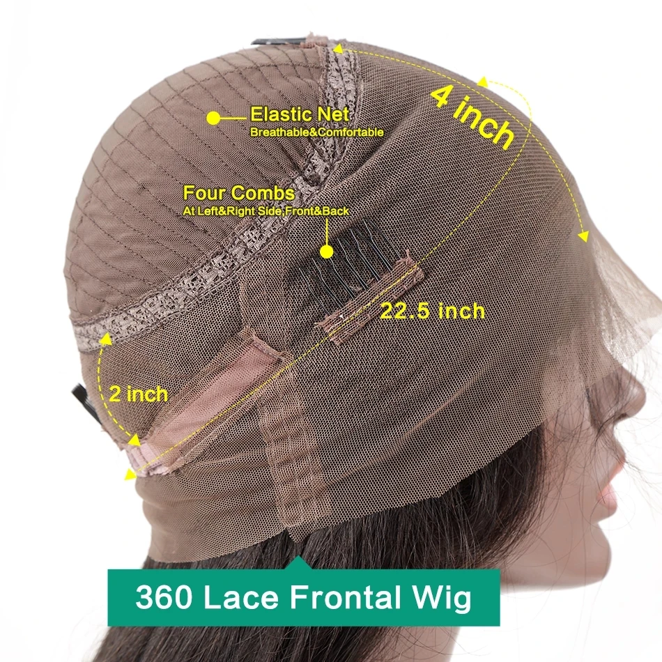 

360 Lace Frontal Wigs Peruvian Straight Lace Front Human Hair Wigs 150% Pre Plucked Remy Lace Wig Make 360 For Black Women