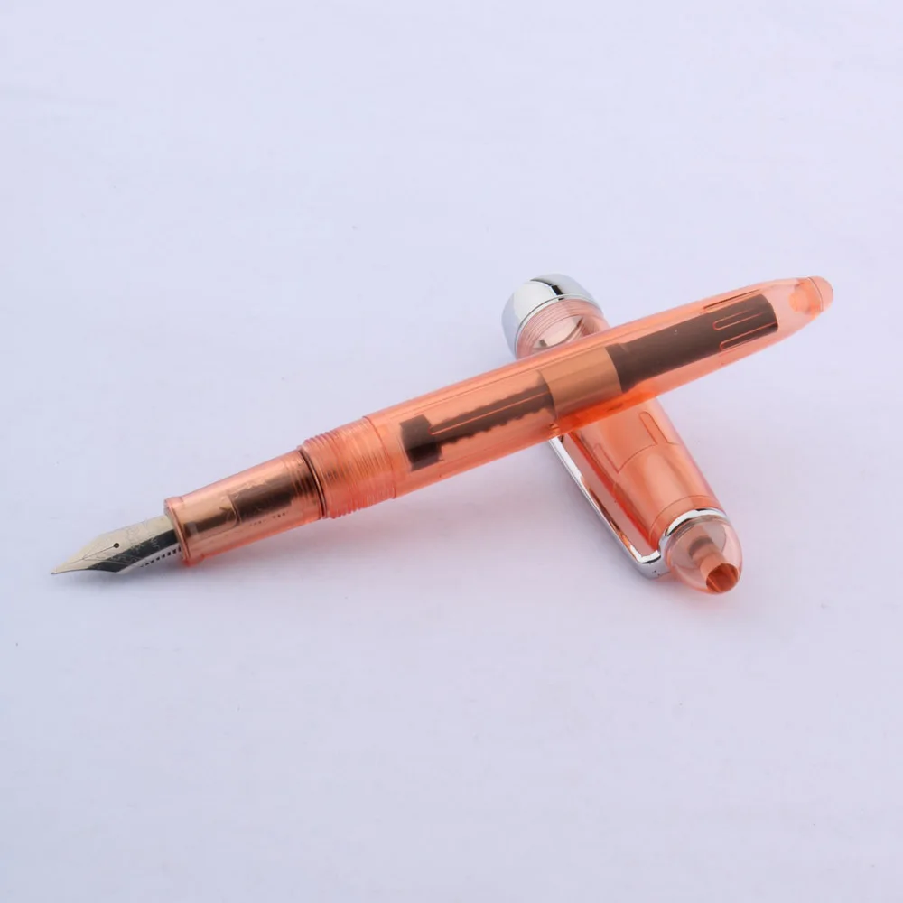 

Jinhao 992 оранжевый пластиковый прозрачный поворотный зажим Классический Стиль фонтан офисная деловая ручка школьные принадлежности письмо
