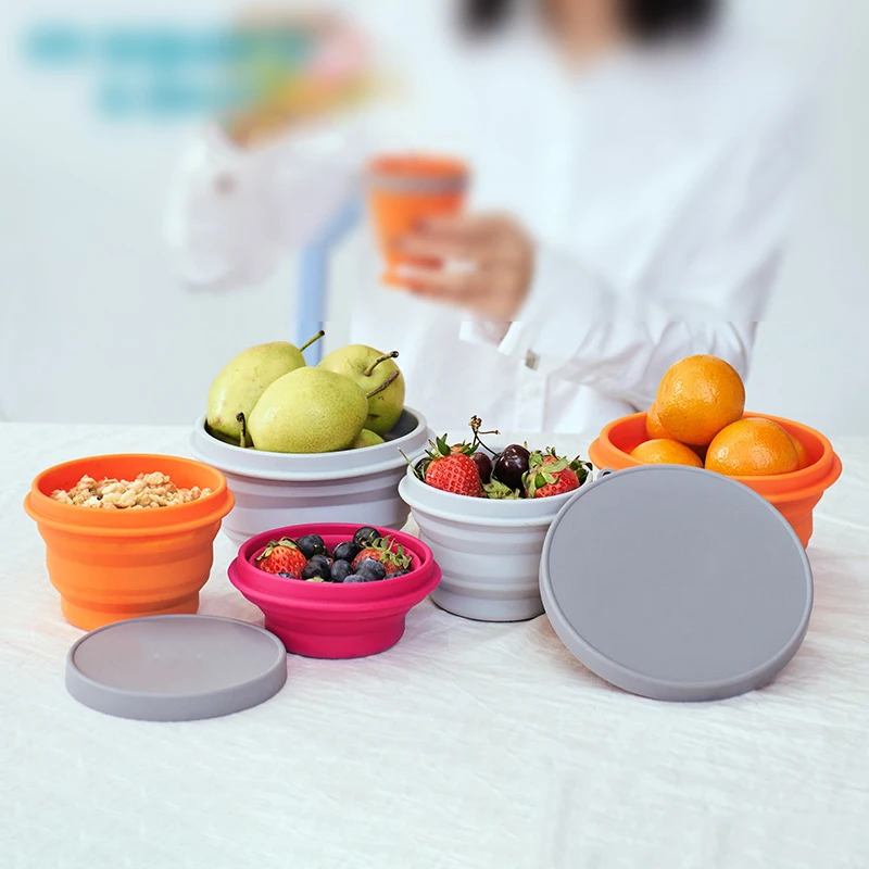 

1Pcs Outdoor Portable Travel Silicone Folding Bowl Safe And Non-toxic High Temperature for Picnic Sports Noodle Water Salad Dish
