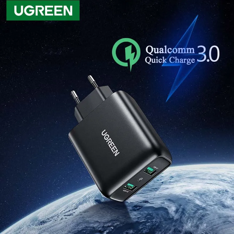

Ugreen 36W USB Phone Charger Quick Charge 3.0 Universal Mobile Phone Fast Charger for iPhone Samsung Xiaomi EU Plug Wall Adapter