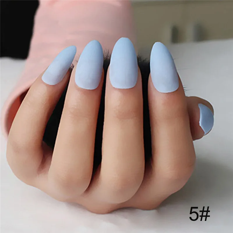 Накладные ногти с клеем 24 шт. накладные для французского маникюра в форме капли