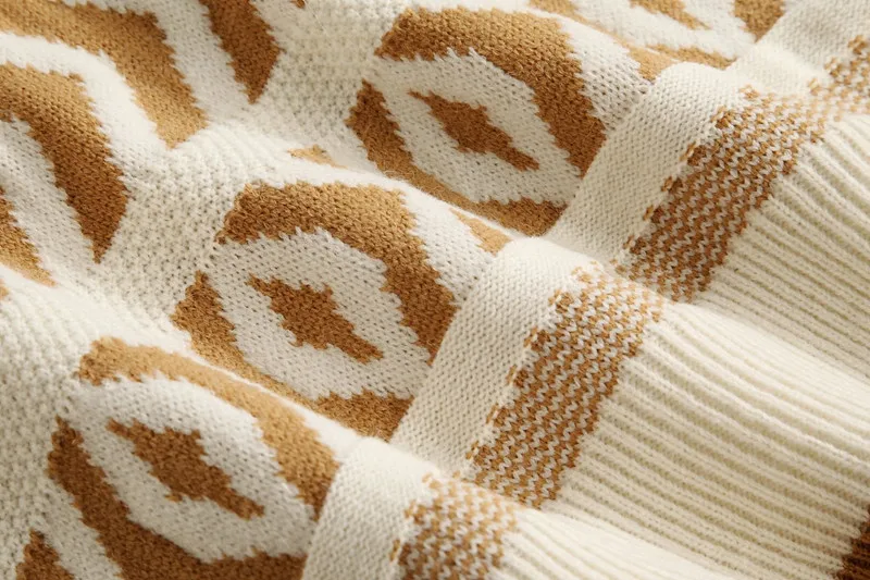 

2021 Women Geomertric Pullover and Sweaters Retro Vintage Oversized Knitwear christmas jumper winter clothes casaco feminino