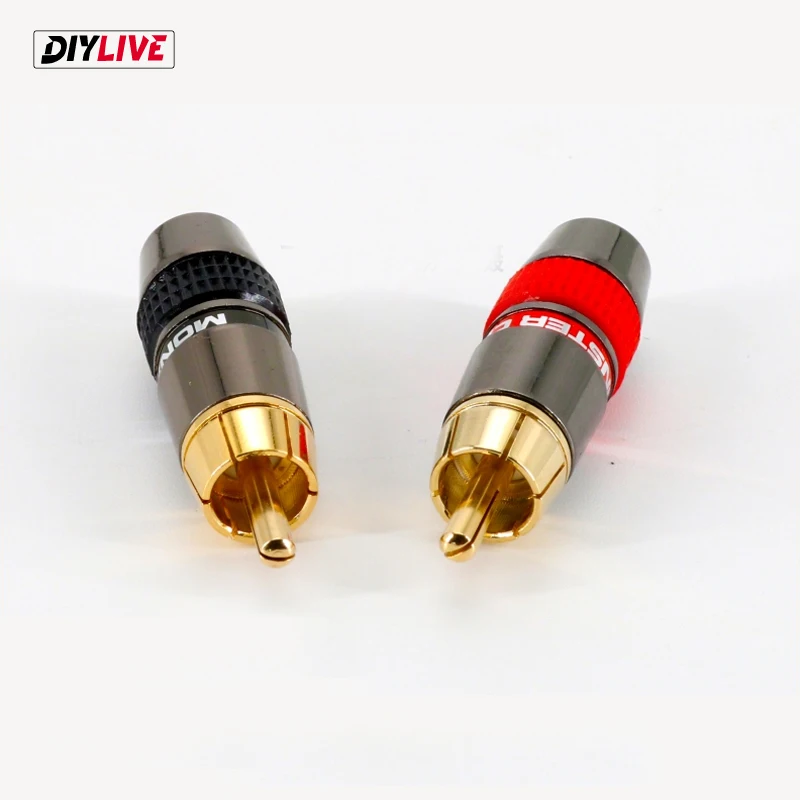 DIYLIVE 2 шт. RCA штекер лихорадка Чистая медь позолота Монстр lotus головы Hi-Fi аудио