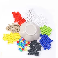100pcsset transparentopaque square corner cube 9 kinds colorful crystal chess pieces for puzzle game accessory 8mm