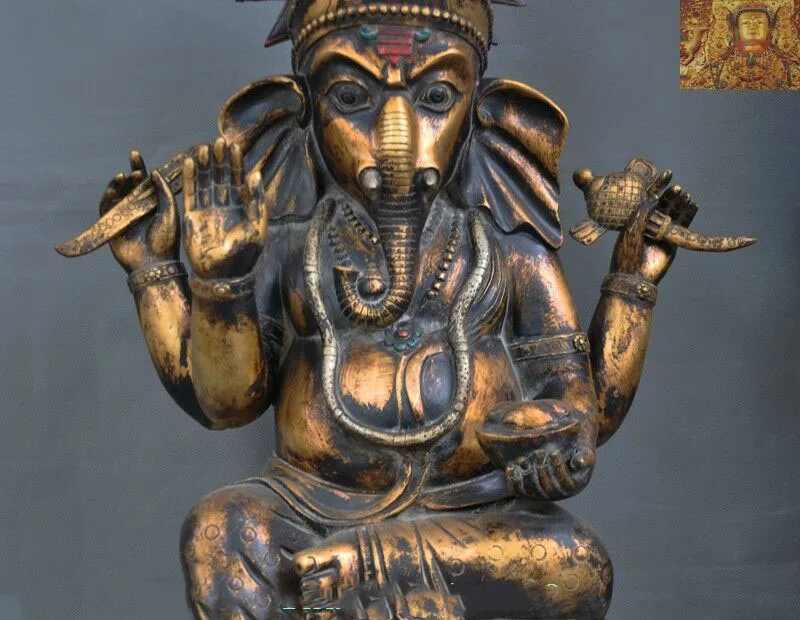 

wedding decoration 10"China Brass Lion beast head Statue Wealth treasure bowl Incense Burner Censer