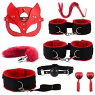 40 см лисий хвост металлическая Анальная пробка эротические кошачьими ушками на капюшоне маска БДСМ секс бандаж комплект кнут наручники интимные игрушки для женщин взрослых Анальная пробка