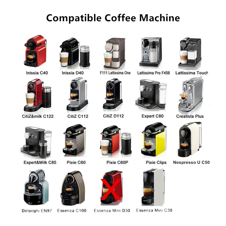 Nespresso фильтр для кофе из нержавеющей стали многоразовая перезаправляемая кофейная капсула Satinless трамбовочная ложка прекрасный дизайн Капсульная чашка