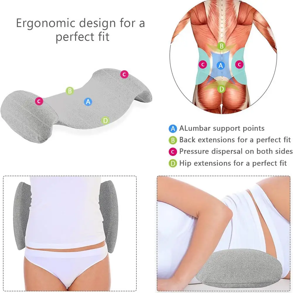 

Lumbar Pillow Pregnant Women Premium Foam Sleeping Cushion Waist Cushion Protect Spine Vertebral Low Back Cushion Bed Pillow