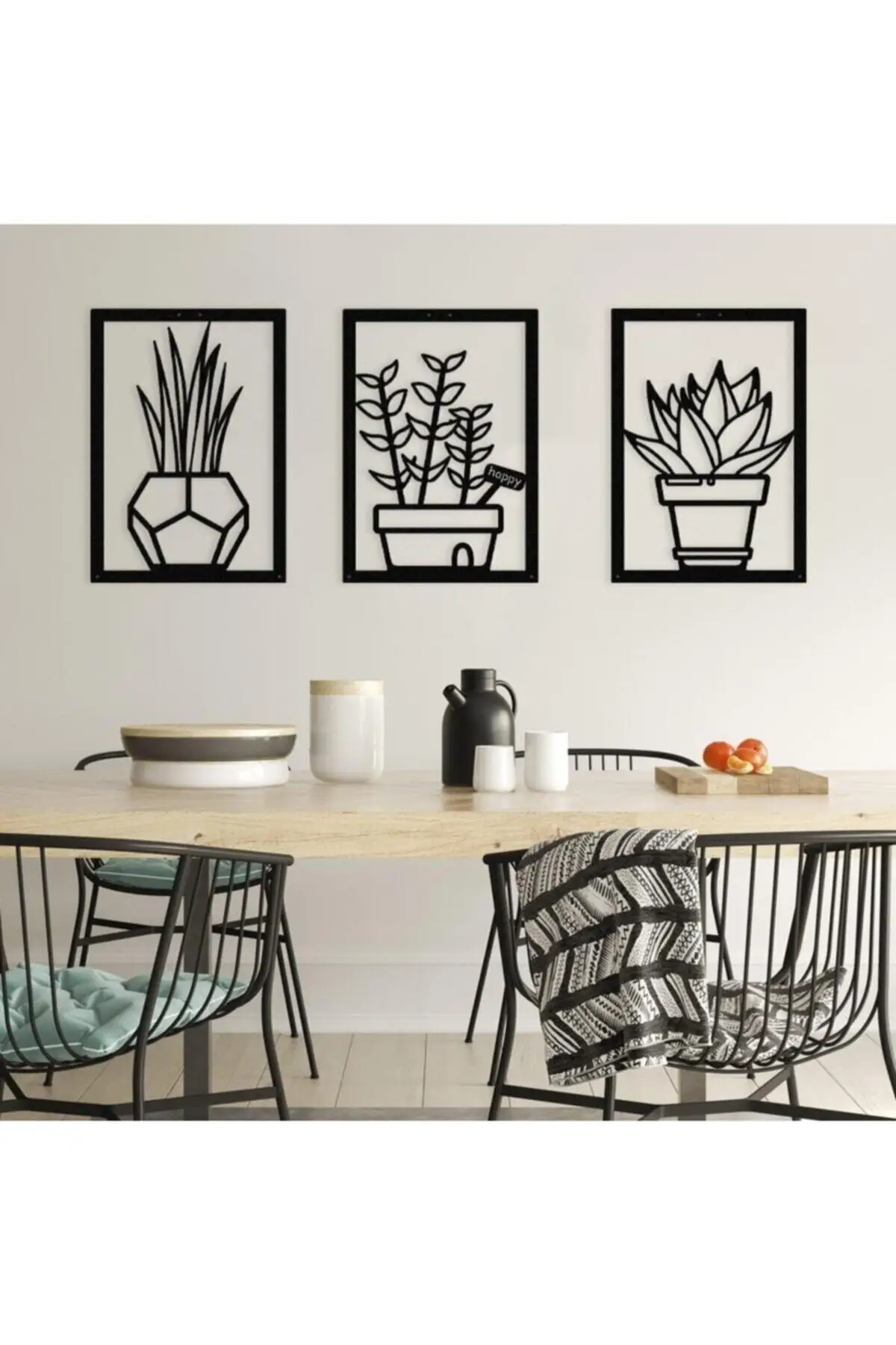 

3-Piece Pot Flower Wall Decor Laser Cut Decorative Wall Decor