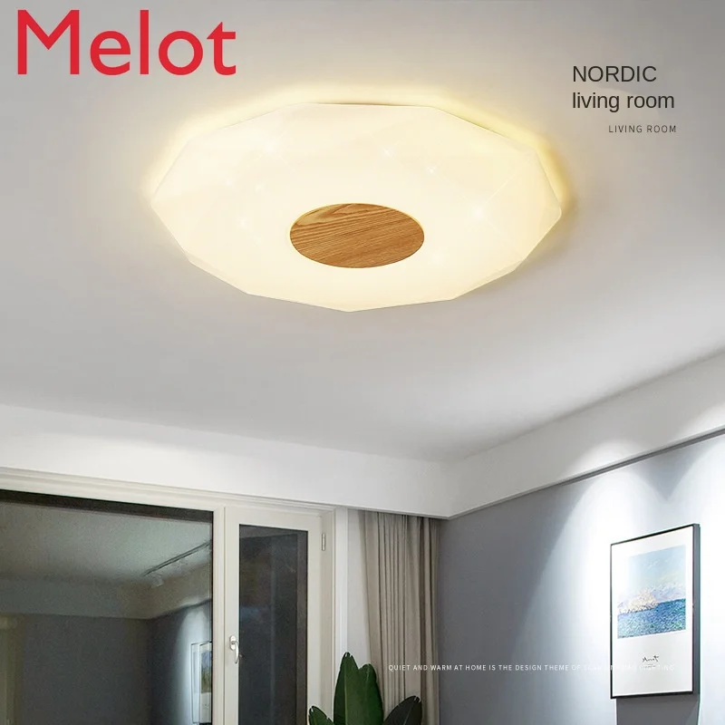 

Solid Wood Star Diamond Ceiling Light Starry Sky Simple Modern Children's Room Lamps Geometric Led Bedroom Light