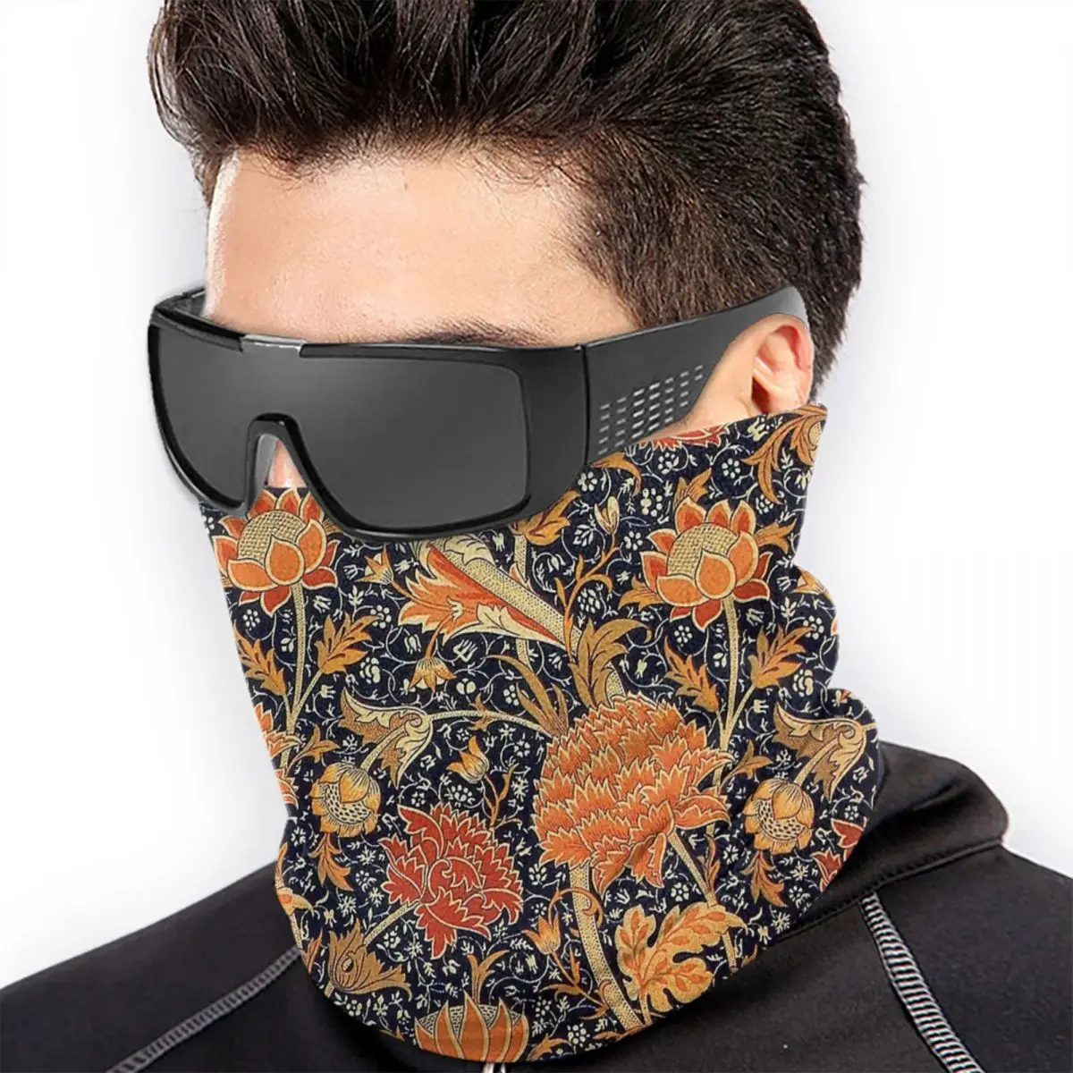 William Morris Orange Cray Floral Balaclava Mask Scarf Bandana Hunting Winter Facemask Airsoft Knitted | Спорт и развлечения