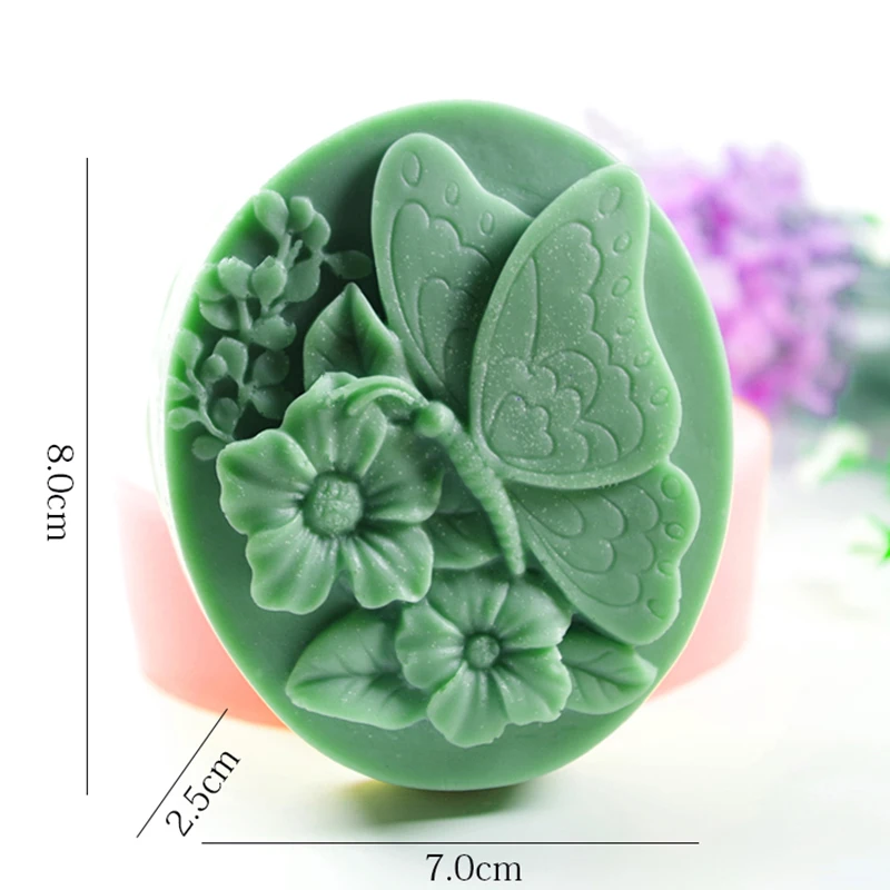 Новая силиконовая форма для мыла с цветами 4 отверстия Бабочка помадка мыло желе
