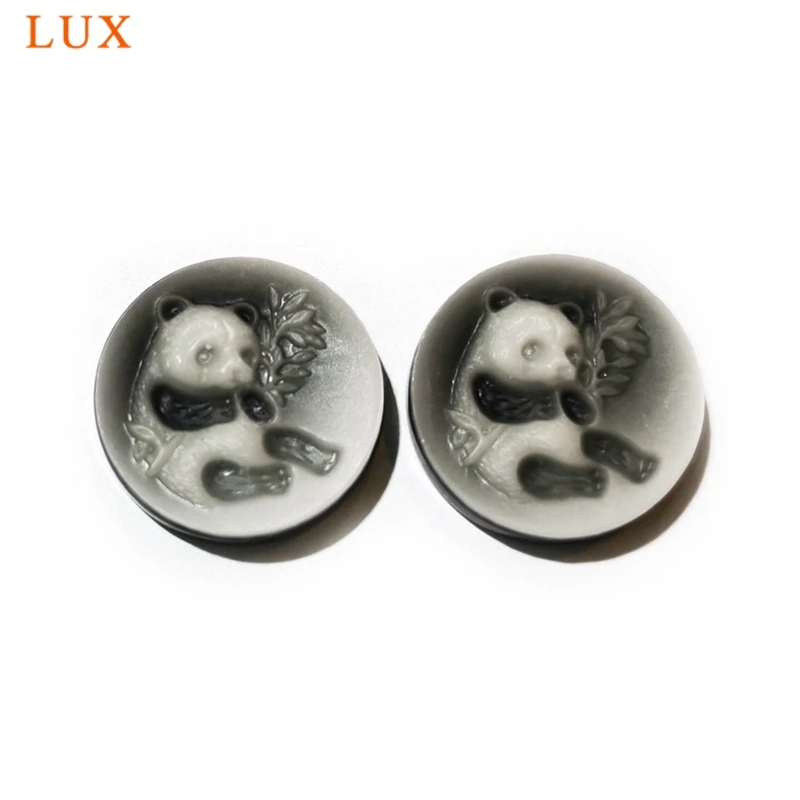 

Natural Genuine Agates Cabochons Cameo Round Flatback Cute panda Cameo Charms For Necklace DIY Jewellry Making 15mm