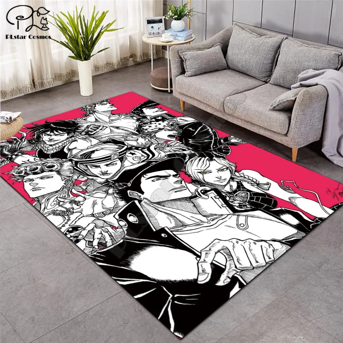 

JoJo's Bizarre Adventure carpet Square Anti-Skid Area Floor Mat 3D Rug Non-slip Mat Dining Room Living Room Soft Bedroom Carpet