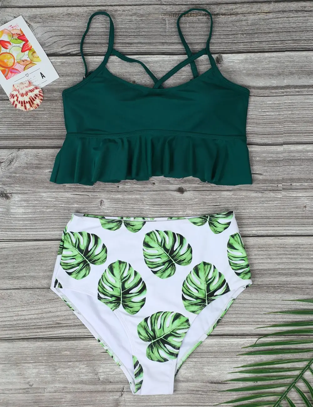 Женский купальник для беременных с цветочным принтом и шнуровкой из двух частей