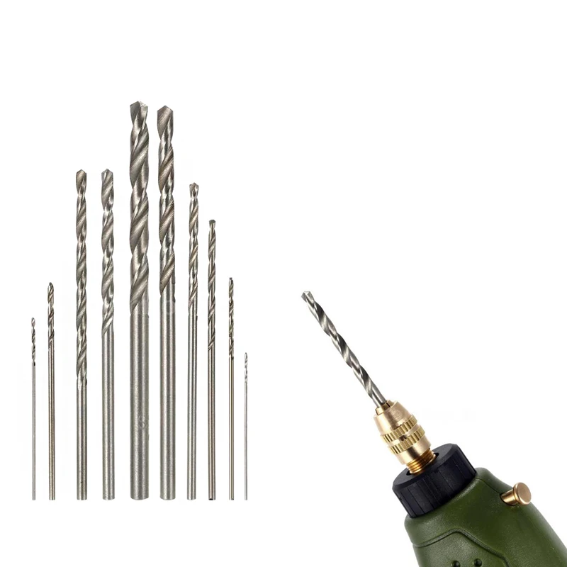 

10Pcs Mini Drill HSS Bit Set For Dremel Rotary Tool Electric Tools High Speed White Twist
