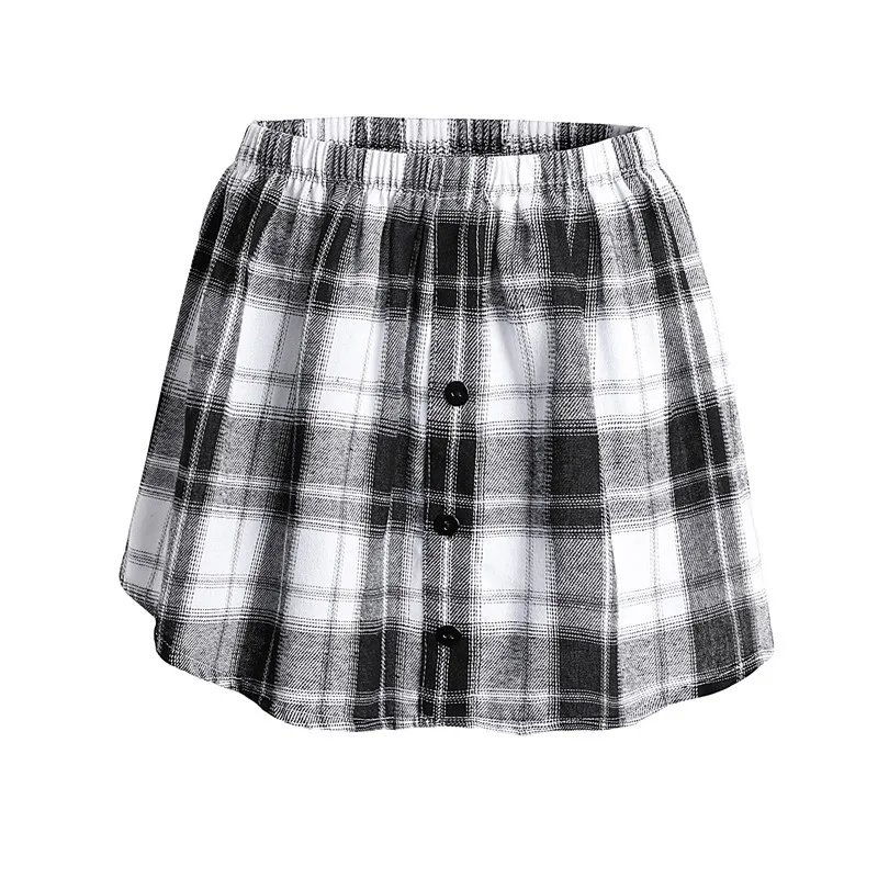 cute skirts 2021 Pure color, wild fart curtain, fake hem shirt, folded, inner base, short skirt, denim A-line skirt Waist Detachable Apron pencil skirt