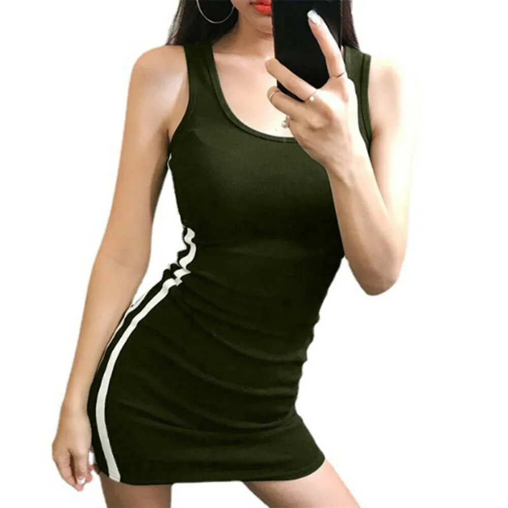 

Women Sleeveless Tank Mini Dress Summer Casual Beach Slim Fit Holiday Sundress