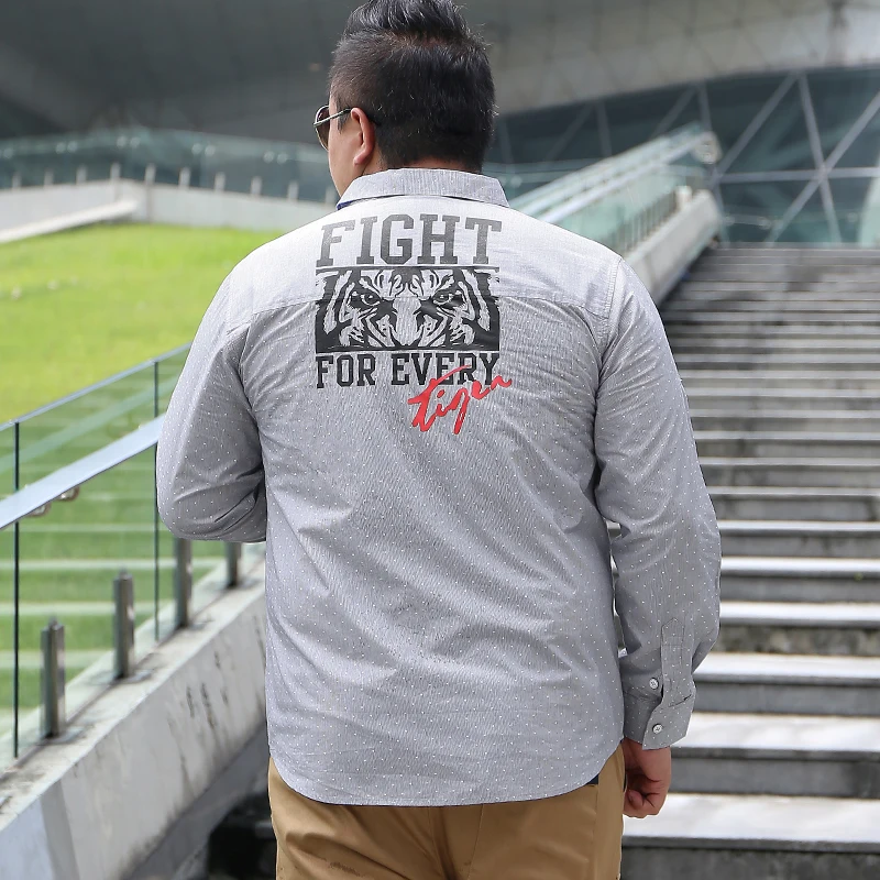 100% хлопок мужская рубашка большого размера на пуговицах плюс блуза с длинным