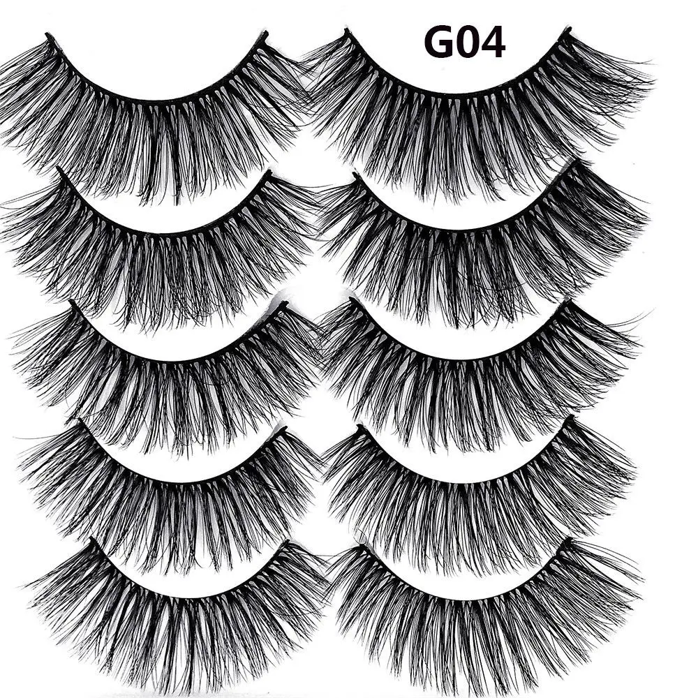Eyelash variety selection 5 pairs of 3D mink hair false eyelashes thick small beam eyelashes natural cross