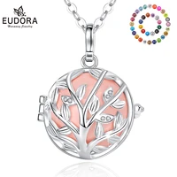 eudora 20mm fashion crystal tree cage harmony ball chime bell pendant angel caller bola necklace for baby pregnancy jewelry k168
