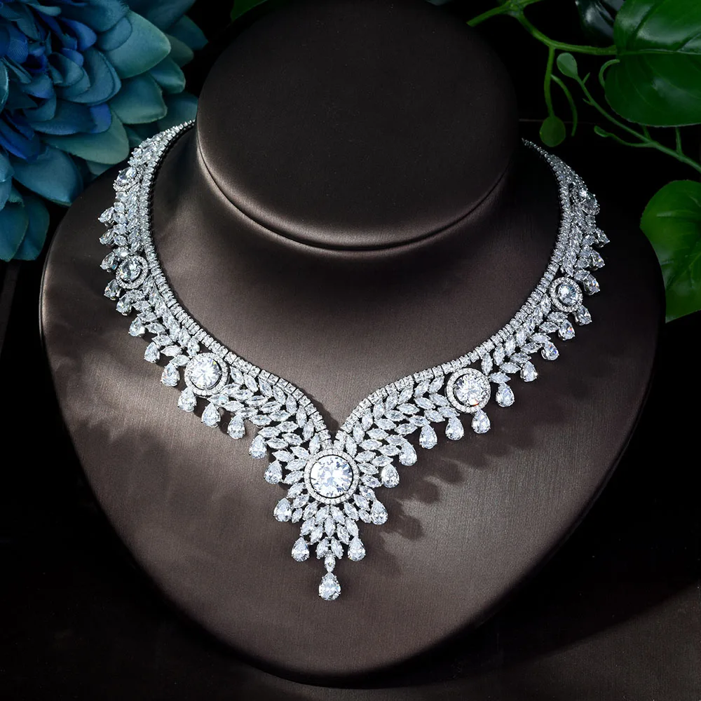 HIBRIDE классические наборы свадебных украшений AAA кубический цирконий медь