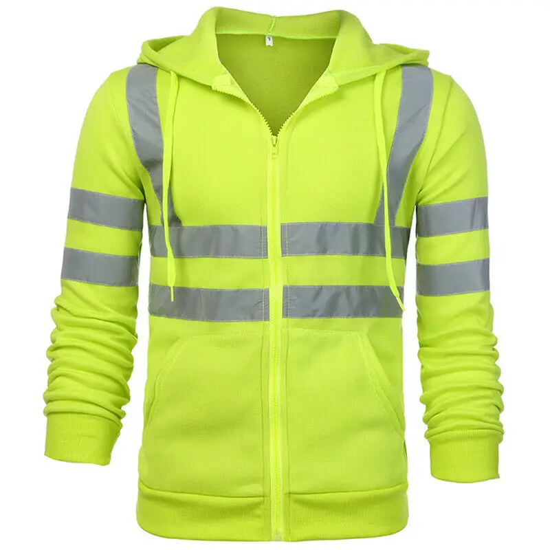 Мужская толстовка с капюшоном Hi Vis Viz верхняя одежда на молнии куртка для работы