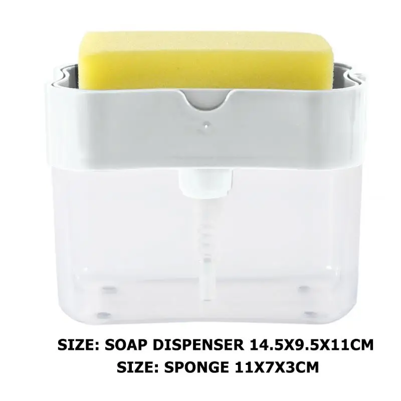 Manual 2-in-1 Sponge Box Wide Scope of Application Simplicity with Soap Dispenser Plastic Double Layer Kitchen Supply | Обустройство