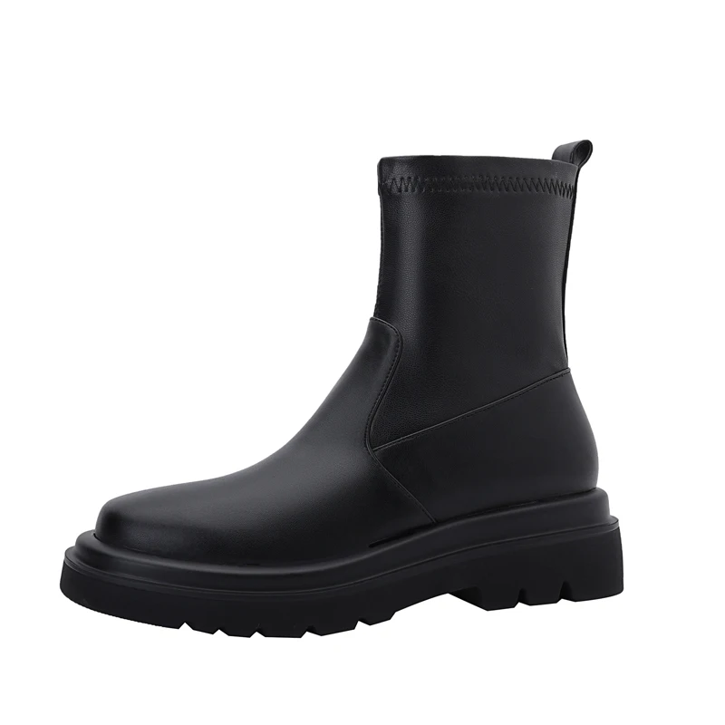 

Женские ботильоны EGTPINAOP, Осенние эластичные тонкие ботинки на толстой подошве, короткие белые очень мягкие ботинки во французском ретро сти...