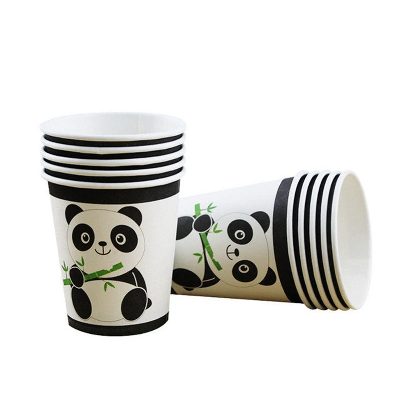 Cartoon Panda Theme 1st Birthday Party Decorations Disposable Tableware Paper Cups Balloon Baby Shower Favors 20pcs | Дом и сад