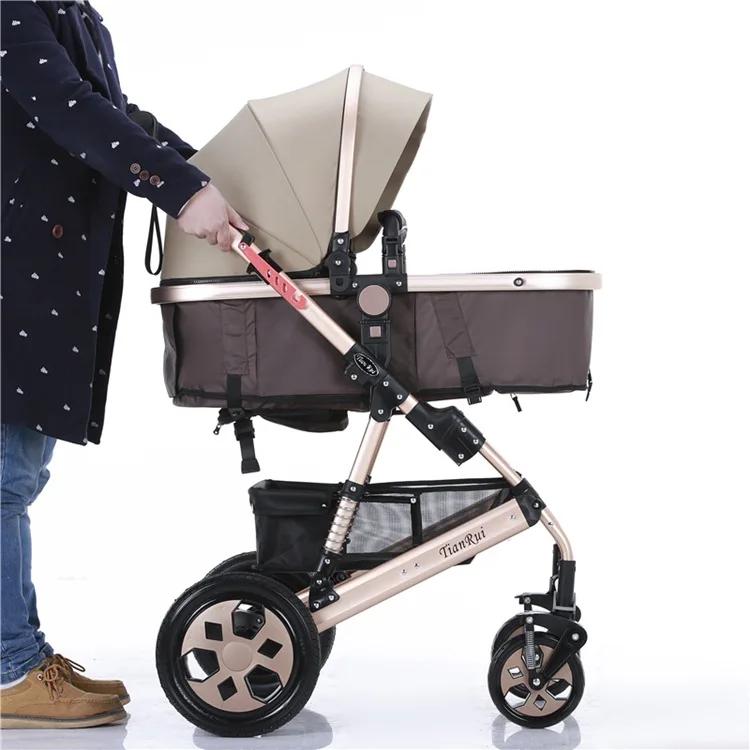 High-view baby stroller aluminum alloy ultra-light sitting and lying shock absorbers two-way push baby stroller