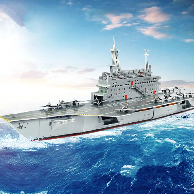 

3D paper jigsaw puzzle warship carrier paper puzzles toys for kids education model toys
