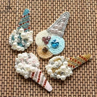 3d handmade rhinestone beaded patches colorful sew on crystal patch beading applique cute patch rainbowice creamumbrella