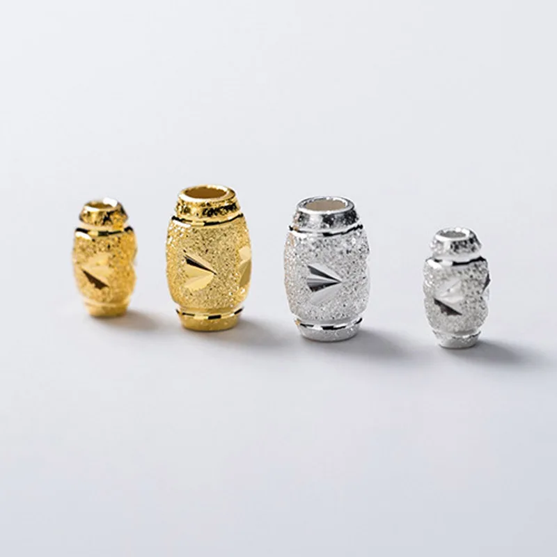 

2 шт./лот 925 Стерлинговое Серебро матовая Ремесленная форма оливковая разделительные бусины 7 мм 8 мм S925 Серебряные свободные бусины DIY ювелирные аксессуары