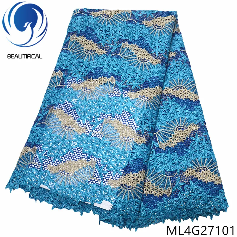 Красивая нигерийская кружевная ткань Лидер продаж химическая вышивка гипюр