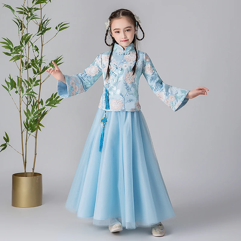 Платье для девочек с цветами в китайском стиле вечерние платья на свадьбу