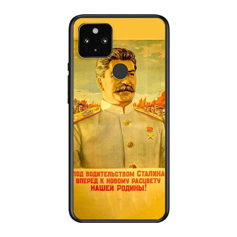 

Russian Commander Stalin Soft TPU Silicone Black Cover For Google Pixel 5 4A 5G 4 XL Phone Case