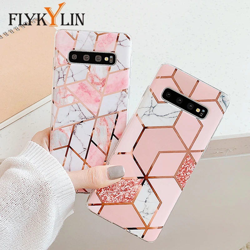 Чехол FLYKYLIN для samsung Galaxy S9 Plus S10 + S10e S8 задняя крышка на мрамор Искусство Мягкий ТПУ