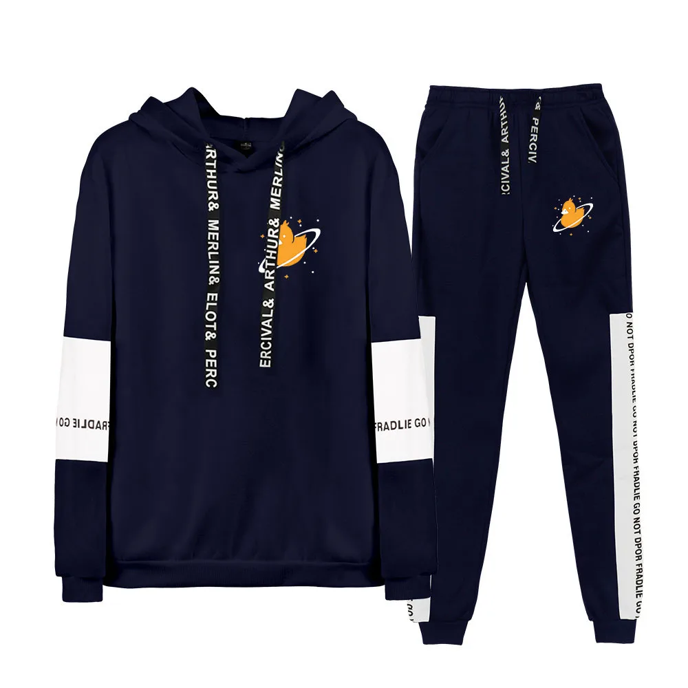 

Anime Quackity Fashion Print Hoodie Sweatshirt Two Piece Set Cotton Popular Casual Pullover Pants Oversized Me Unique Clothes