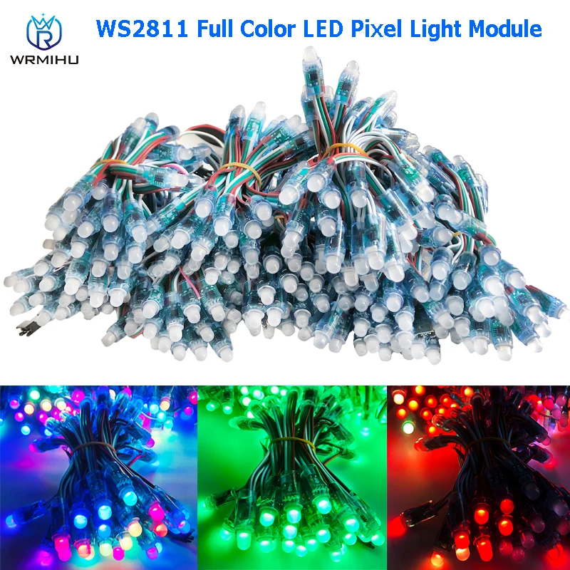 1000pcs DC5V/12V WS2811 Full Color LED Pixel Light RGB Led Module Wires IP67 Digital Led Strings Christmas Light