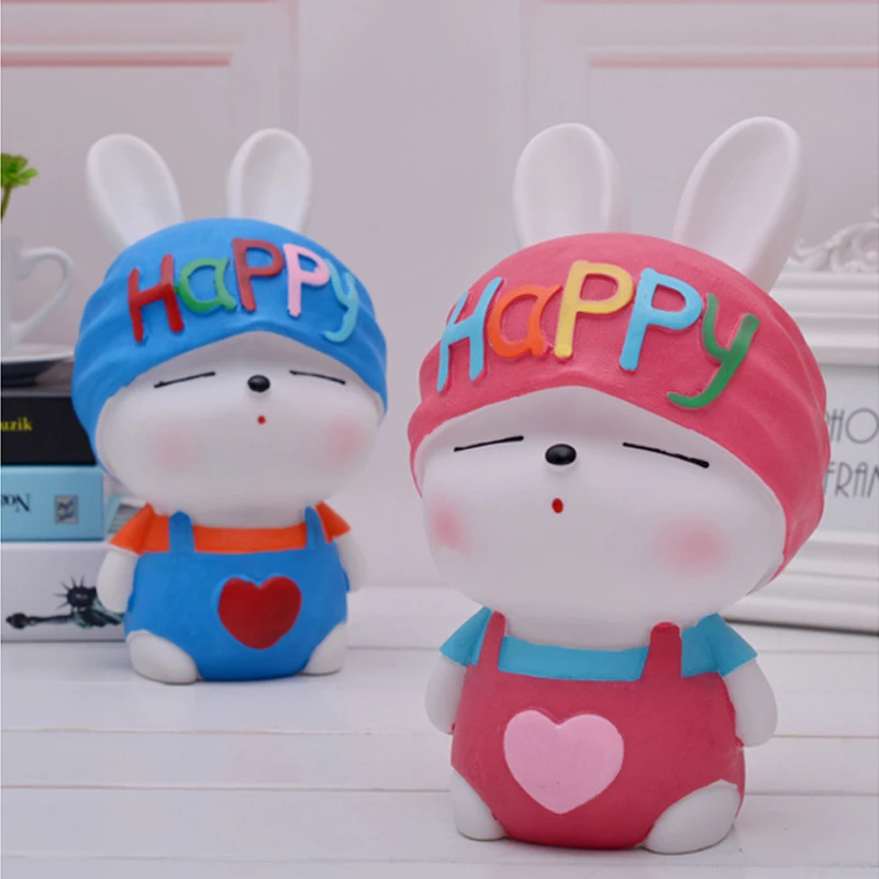 

Creative Cute Rabbit Piggy Bank Vinyl Piggy Bank Coin Piggy Bank Children's Change Box Children Birthday Gift Storage Box