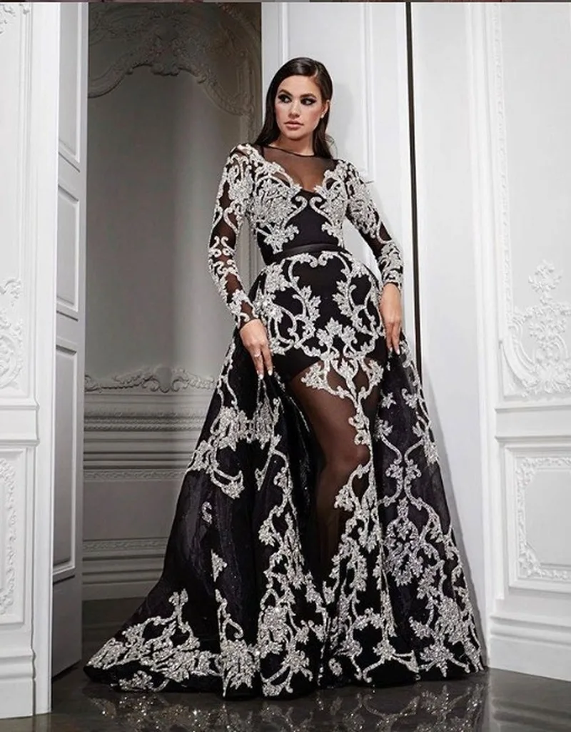 Сексуальное вечернее платье для женщин с длинным рукавом бронзовое банкета